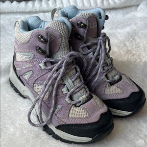 L.L. Bean Kids Boots - Lavender/Gray and Black high top hiking boots size 1